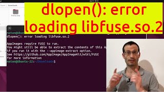 Ubuntu 2204 Appimages require fuse to run [upl. by Ecinrahs754]