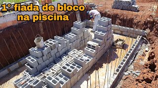 PISCINA 3 × 6 primeira fiada de bloco [upl. by Giacinta]