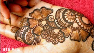 Very beautiful stylish front hand mehandi ka design  easy mehendi design  Simple wedding mehndi [upl. by Fey]