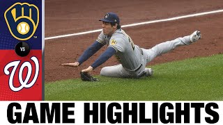 Brewers vs Nationals G1 Game Highlights 52921  MLB Highlights [upl. by Caddric]