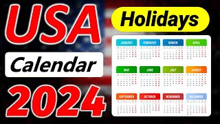 US Holiday Calendar 2024  Holidays and Observances in United States 2024 [upl. by Allehc632]