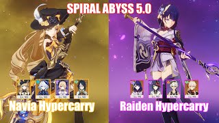 C0 Navia Hypercarry amp C0 Raiden Hypercarry  Spiral Abyss 50  Genshin Impact [upl. by Carew516]