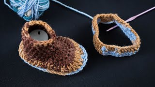 How to crochet slippers 6 to 12 months easily DIY Miarti🧶 [upl. by Nnahtur]