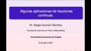 Algunas aplicaciones de fracciones continuas [upl. by Nelia]