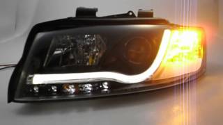 SWLTube Scheinwerfer Audi A4 B6 8E Lighttube black SWTuning [upl. by Kimber703]