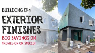 Stucco vs TrowelOn Exterior Finishes Price Materials and Types [upl. by Aehtrod75]