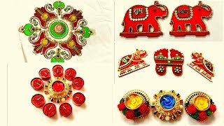 Diwali Decoration Ideas Beautiful Designer Diyas Designer RangoliShubh Labh for Diwali Festival [upl. by Aimal]