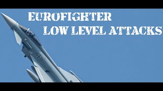 Eurofighter Typhoon strafing run exercise and low fly by Nordhorn Range [upl. by Rolyak]