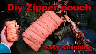 easy zipper pouch DIY 🎀crafts diy zipperpocket [upl. by Naffets199]