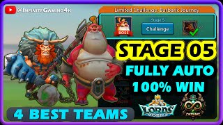 Barbarian Limited Challenge Stage 5 Eye to Eye Fully Auto Mode  Lords Mobile [upl. by Issirk]