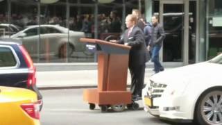 Melissa McCarthy Rides Sean Spicer Podium Through New York [upl. by Elleda]