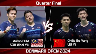 Aaron CHIA SOH Wooi Yik vs CHEN Bo Yang LIU Yi  Denmark Open 2024 Badminton [upl. by Ogdan]