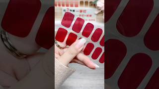 Classic pure wine red semicured gel nail stickers semicured gel nail stickers nails shorts [upl. by Weinberg]