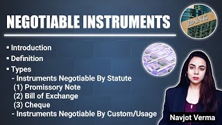 Negotiable Instruments  Types  Promissory Note  Bill of Exchange  Cheque [upl. by Romy739]