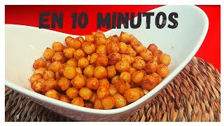 GARBANZOS FRITOS EN FREIDORA DE AIRE SNACK SALUDABLE EN AIRFRYER [upl. by Adnawed]