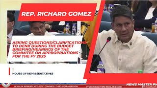 REP RICHARD GOMEZ ASKING CLARIFICATIONSQUESTIONS DURING THE DENR BUDGET HEARING IN CONGRESS [upl. by Niwrud]