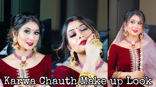 ⚡️KARWA CHAUTH MAKE UP LOOK TUTORIAL ⚡️ AVIRIMS VLOG 👑 [upl. by Nelav]