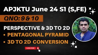 PERSPECTIVE amp 3D TO 2D  KTU JUNE 24 S1 SUPPLY  EST 110 ENGINEERING GRAPHICS [upl. by Holmun]