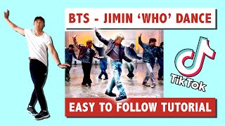 JIMIN WHO DANCE TUTORIAL EASY TO FOLLOW TUTORIAL  STEP BY STEP WITH EXPLANATIONS [upl. by Silirama33]