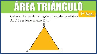 ÁREA de un TRIÁNGULO  Calcula el área de la región triangular equilátera ABC 12 u de perímetro 12u [upl. by Whitson]