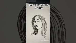 1 2 3 4 Lady art ✍️  funartnactivity easydrawingideas artteraphy [upl. by Loleta]