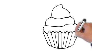 Simple Cupcake Drawings  part 17 [upl. by Aneez296]