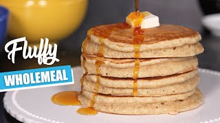 Fluffy Wholemeal Pancakes  How Tasty Channel [upl. by Ellenej]