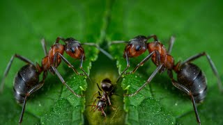 The group of insects is looking for food among the leaves of plantsanimals insects [upl. by Sardella]