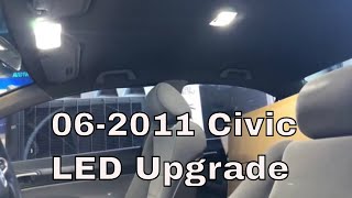 062011 Civic Interior LED upgrade how to install [upl. by Ebbarta]