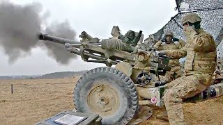 US Army Artillery Fire Very Powerful M119A3 Lightweight Howitzer  GoPro footage With Slow Motion [upl. by Horacio]