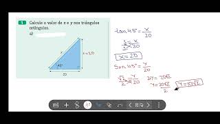 1 Calcule o valor de x e y nos triângulos retângulos [upl. by Eiramoj]