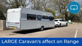 EV towing LARGE caravan  range and charging on campsite [upl. by Ueik]