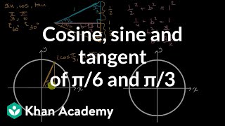 Cosine sine and tangent of π6 and π3 [upl. by Delphine]