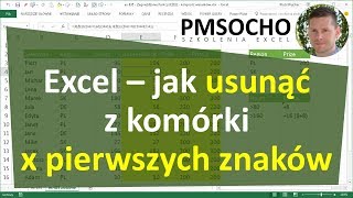 Excel  Jak usunąć z tekstu x pierwszych znaków odc833 [upl. by Laerdna867]