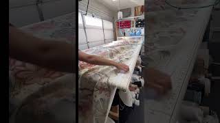 Inspecting and Cutting Pretty Drapery Fabric prettyfabric drapery sewing sewingstudio curtains [upl. by Ciredor]