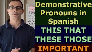 Learn Spanish DEMONSTRATIVE PRONOUNS IN SPANISH [upl. by Nirtiak]