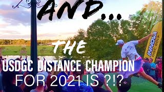 2021 USDGC DISTANCE CONTEST CHAMPION BOMBS OVER THE LAKE EASILY  THEN TRIES A FOREHAND [upl. by Bee151]