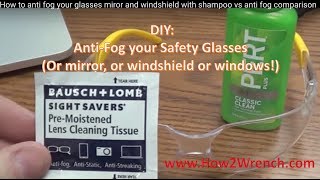 How to anti fog your glasses miror and windshield with shampoo vs anti fog comparison [upl. by Le]