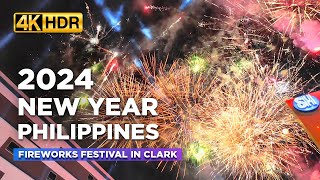 NEW YEAR 2024 in Philippines Watch the Dazzling FIREWORKS FESTIVAL at SM Clark Skyline【4K HDR】 [upl. by Farl]