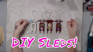 DIY Easy Dollar Store SleighSled Ornaments Great For Christmas [upl. by Berkeley]