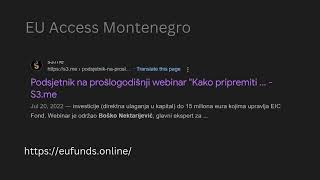 EU Access Montenegro Media [upl. by Lavinia]