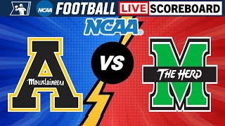 App State Mountaineers vs Marshall Thundering Herd  NCAA Football Live Scoreboard [upl. by Sibyls]