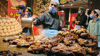 INSANE STREET FOOD IN PAKISTAN 🇵🇰 LAHORE NIGHT MARKET🔥Tawa Chicken  Special Paan  Lamb Harisa [upl. by Aillicec514]