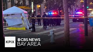 Watch Scene of homicide on Market Street in San Francisco outside Embarcadero BART station [upl. by Pammie]