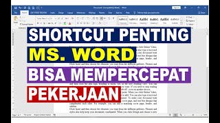 Shortcut Penting Ms Word Bisa Mempercepat Pekerjaan [upl. by Reinwald423]