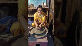 How to Learnmake Earthen Flower Vase from Potterकुम्हार से सीखे मिट्टी का बर्तनगुलदस्ता कैसे बनाए [upl. by Hanahsuar]