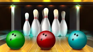 Bowling ball game with colors and numbers for kidsFun to Learn  Kutty Kids TV [upl. by Nabe]