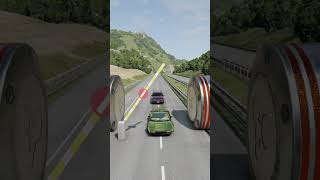 Speed Cars Vs Bollard Crash shorts beamngdrive [upl. by Atinahc882]