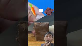 Carrot 🥕 Or Chocolate 🍫 ❓ chocolate funny food satisfying candy asmrvideo asmr greenscreen [upl. by Aillicsirp766]