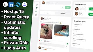 Build A FullStack Social Media App With Nextjs 15 React Query Lucia Auth TypeScript Tailwind [upl. by Swithbert]